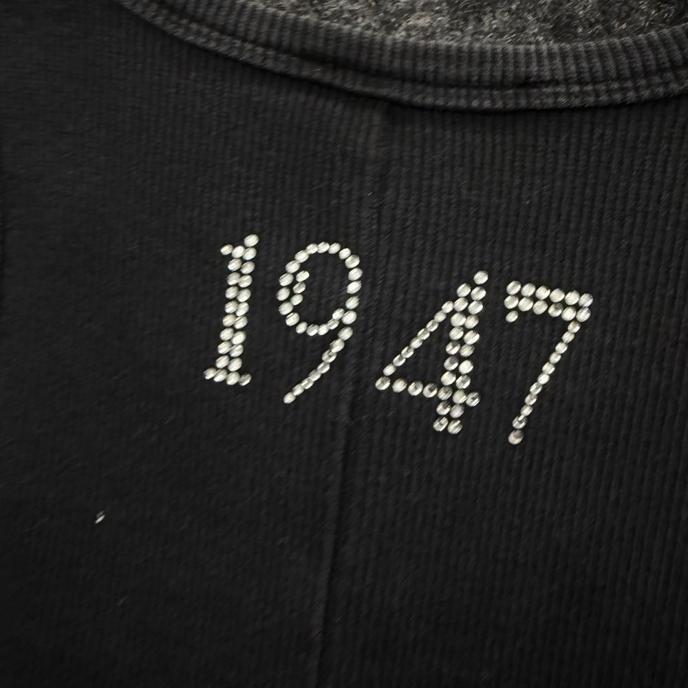 Christian Dior J'Adore Dior 1947 Rhinestone Ribbed Tank Top Black Y2K Vintage - Picture 7 of 7